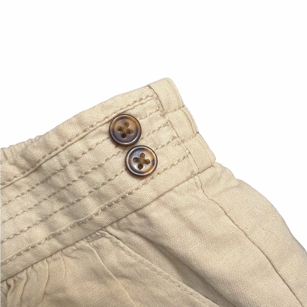 Linen-Cotton Button Short - Picture 2 of 4